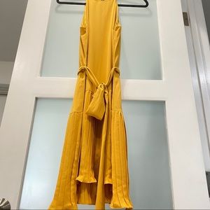 Gianni Bini Mustard Yellow Halter Dress Size 4
